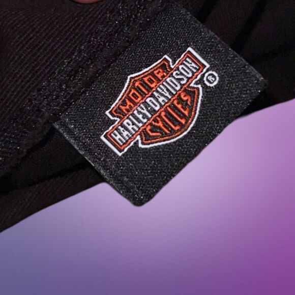 Harley-Davidson Faded H-D Text Polyester Tie-Back Headwrap Purple - Picture 2 of 5
